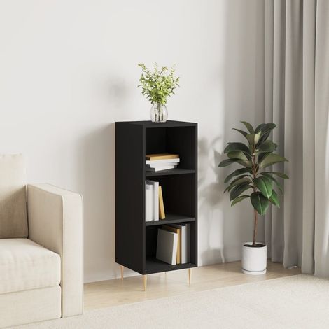 Buffet Meuble de rangement Armoire de cuisine noir 34,5x32,5x90 cm bois d'ingénierie 69507 (1/5)