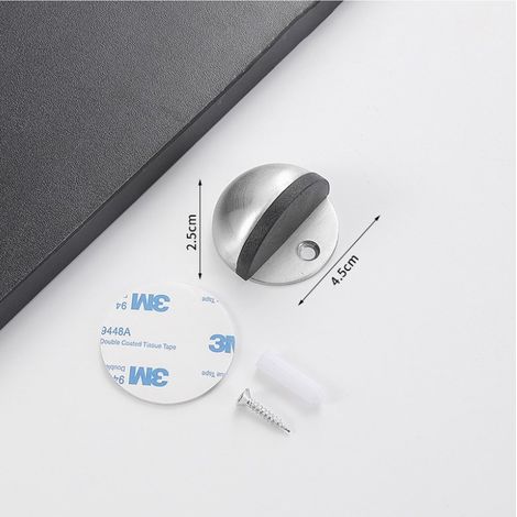 Arrêt de porte Style fonctionnel Protège les murs et les portes contre les impacts Fabriqué en acier inoxydable Système de fixation adhésive (1/3)