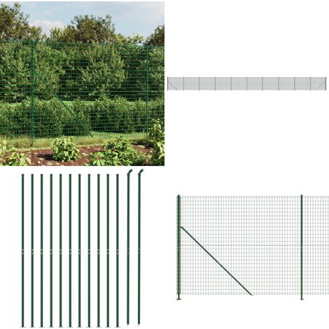 Clôture en treillis métallique avec bride vert 1,4x25 m - Clôture Métal - Clôture Jardin - Clôture Rigide - Clôture Verte - Clôture Sécurité - Home & Living (1/5)