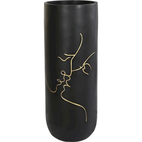 Vase élégant en résine noire pour déco chic moderne - Noir mat (1/3)