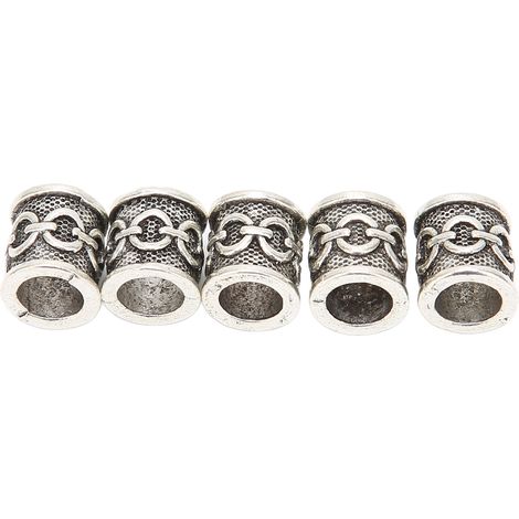 Perles de barbe en métal pour dreadlocks, décoration capillaire, tube à tresser, bijoux DIY pour collier (1/5)