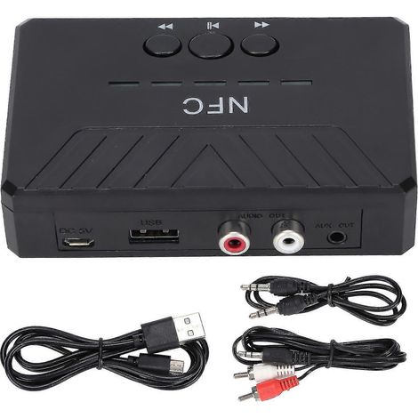 Récepteur Bluetooth NFC 5.0, lecteur USB, adaptateur audio sans fil AUX, compatible avec les systèmes audio de voiture et de maison (2025) (1/2)