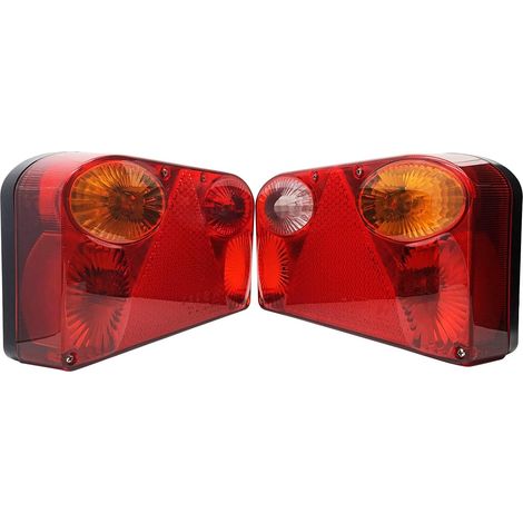 Rückleuchten für Anhänger – Deluxe-Set – Wohnwagen-Rückleuchten – Links und Rechts – Rot und Weiß – 220 x 140 mm (1/4)