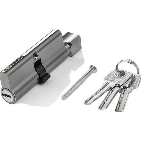Cylindre de serrure en laiton 70 mm avec 3 clés plates, pour porte d'entrée et sécurité domestique (1/3)