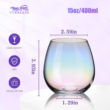 Verre à vin lot de 4 15 oz Set 4 verres vin pied vin rouge blanc (1/4)