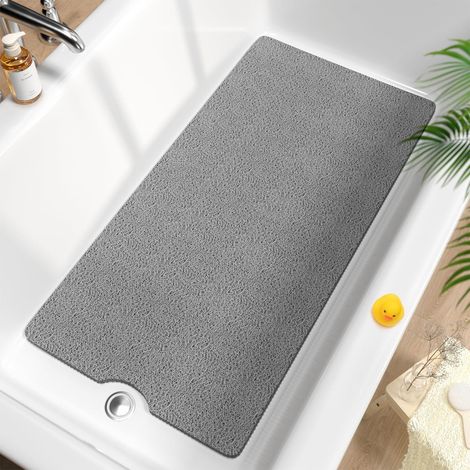Badewannenmatte rutschfest 101x51cm, extra lang, schnelltrocknend, grau (1/5)