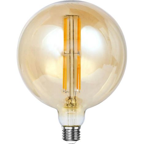 Ampoule globe 15 cm ambrée LED filament lumière chaude (E27)