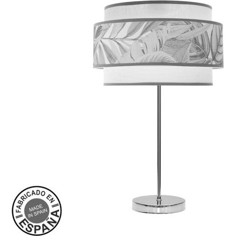 Alto Camerun Lampada da Tavolo 1xe27 Cromo/Bianco/Grigio 60x30x30 Cm
