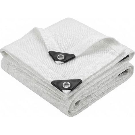 Voile d'ombrage avec anneaux 3 x 3 m, filet pare-soleil 50% protection UV, toile de fraîcheur pour jardin, terrasse et extérieur, blanc (1/2)