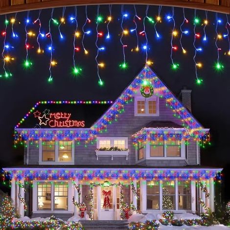 USB-Weihnachtsdekoration in Eiszapfenform mit LED-Lichtern, 4m 96 LEDs Lichterkette für Innen- und Außenbereich, hängende Festtagsornamente-lsw (1/4)