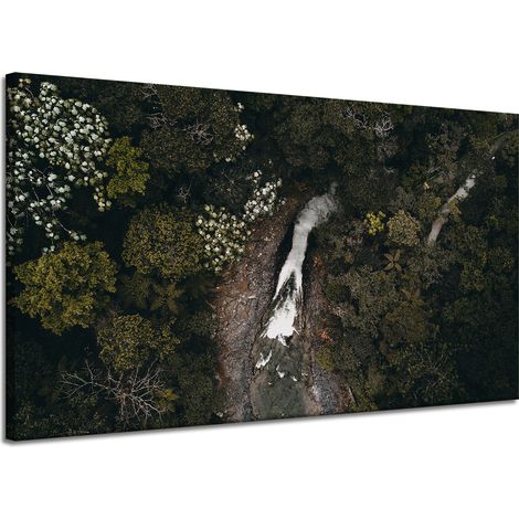 Leinwanddruck Wasserfall aus der Vogelperspektive 120x70 cm