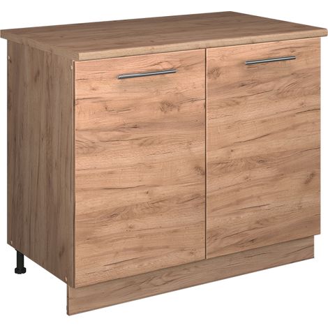 Spülenunterschrank Fame-Line, Goldkraft Eiche/Goldkraft Eiche, 100 cm, AP Eiche, Vicco (1/5)