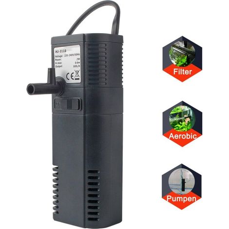 Bomba de filtro interno para acuario con boquilla rociadora para acuario de 300 L (300 L/H 2 W) (1/5)