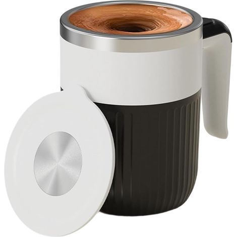Tasse à mélanger automatique multifonctionnelle en acier inoxydable 316, adaptée au café, pour la préparation de boissons chaudes et froides, équipée d'une poignée ergonomique. (1/4)