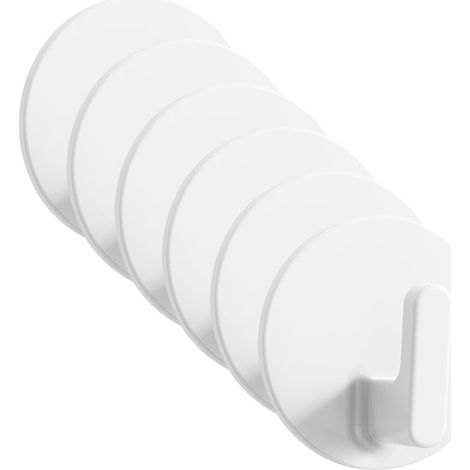 Lot de 6 crochets autocollants blancs en ABS pour salle de (1/5)