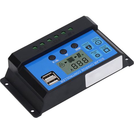 Contrôleur de panneau solaire 12 V/24 V, régulateur photovoltaïque PWM, écran LCD, chargeur solaire MPPT 100 A (1/5)