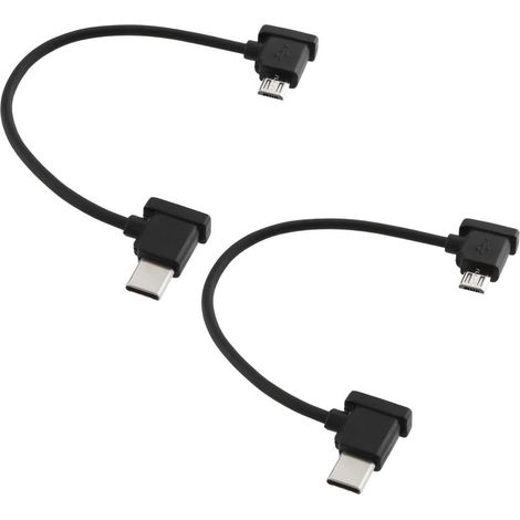 Pack of 2 Data Cables for Remote Control 16cm Type-C to Micro USB Compatible with DJI Mavic Mini Pro Air Drone USB Cable for USB-C Remote Control (1/5)