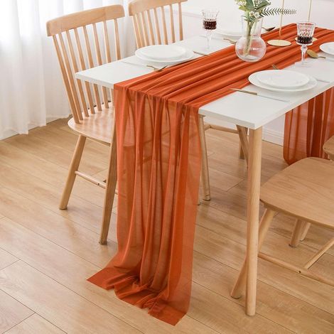 Camino de mesa de gasa para bodas - Terracota - Decoración de mesas para exteriores