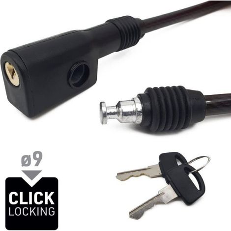 Cadenas Cable Antivol Pour Vélo,Acier Tressé 8Mm,60Cm,Serrure De Sécurité,Chaine Antivol Pour Casque De Moto,Accessoires,Scooter (1/4)