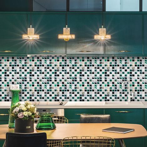 Set mit 5 DIY 3D Mosaikaufklebern, wasserfest und selbstklebend aus PVC, zur Dekoration Ihrer Küche oder Ihres Zuhauses. (1/5)