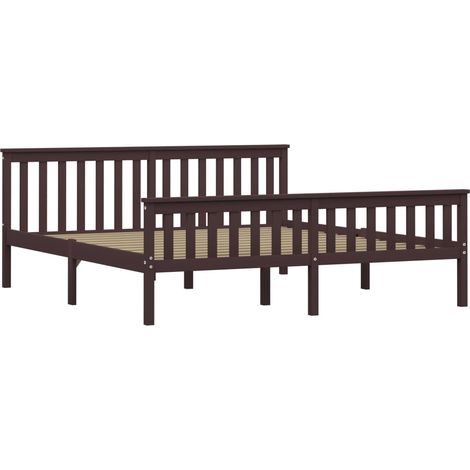 Maison Exclusive - Massivholzbett Dunkelbraun Kiefer 180x200 cm