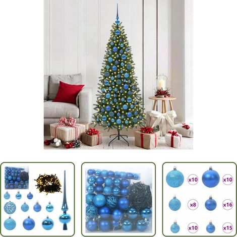Éclairage LED -  Ensemble de Boules de Noël avec 300 LED 120 pcs Bleu Plastique (1/5)