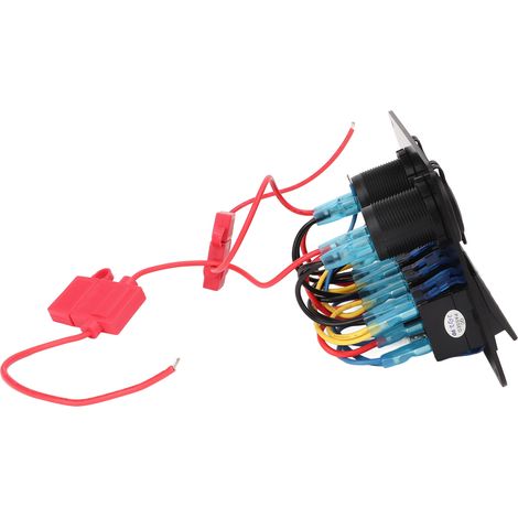 Interrupteur à bascule 4 positions 12-24V 5 broches, voyant bleu, panneau de commande avec protection surcharge, pour voiture, camping-car, remorque, UTV (1/5)