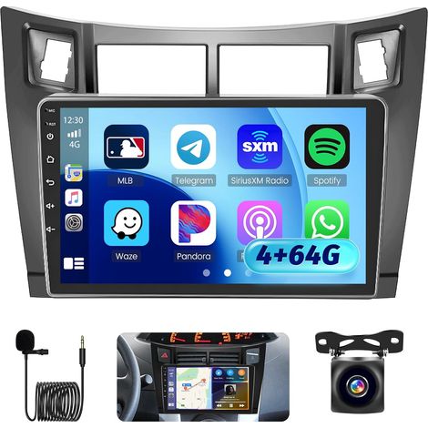 【8Cœurs 4G+64G】 Autoradio Android 15 pour Yaris 2007-2011 Carplay sans Fil Android Auto 9'' Poste Radio avec SWC GPS Bluetooth WiFi RDS DSP 3 Écran Partagé Caméra de Recul (1/5)