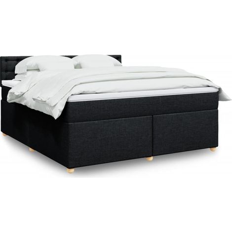 Boxspringbett mit Matratze Schwarz 180x200 cm Stoff vidaXL (1/5)