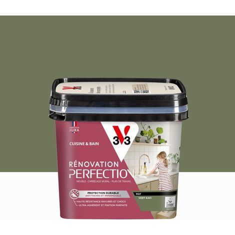 Pintura para muebles, V33 Renovación de cocinas y baños, 0,75 l, verde caqui mate V33