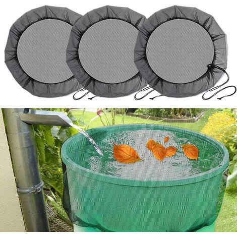 3er Set verstellbares Schutznetz für Regentonne Ø90 cm, Laubschutz, Garten