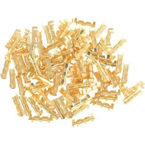 High quality 0.5-1.5mm square brass crimp terminals with notch for quick wiring (1/5)