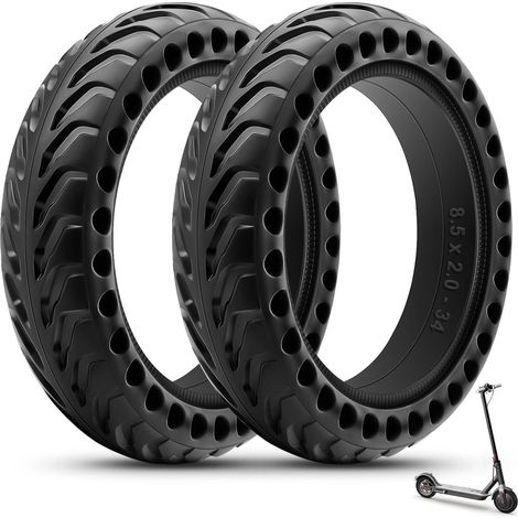 Pneu Plein 8 1/2 x2, Pneus Increvable 8,5 Pouces, Pneu Plein Trottinette 50/75-6.1, Roue Pleine Trottinette 8.5x2 Pouces pour Xiaomi Pro 2 1S M365 Mi 3, Zéro-Entretien & Haute Durabilité, 2PCS (1/5)