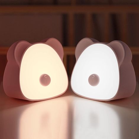 Rechargeable Kids Night Light, 2 Pieces Touch Bedside Bear Lamp, Nomadic Night Light for Baby Nursing, Portable LED Night Light for Boys Bedroom, Travel Night Light, Maternity Gift (1/5)