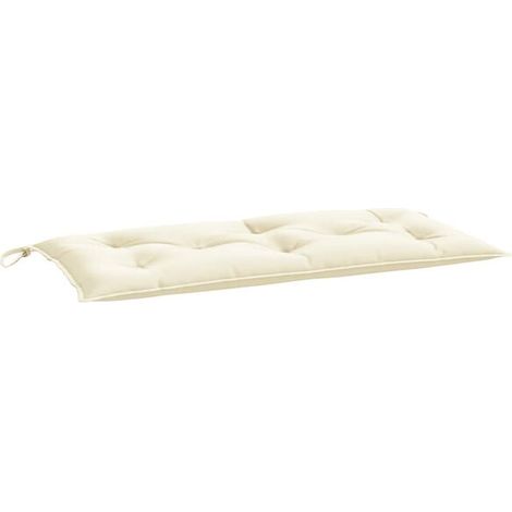 Coussin de banc de jardin blanc cassé, dimensions 110x50x7 cm, tissu Oxford. (1/5)