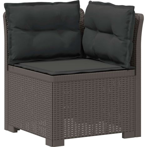 vidaXL Sillón Individual de Jardín con Cojines Apariencia de Ratan PP (1/2)