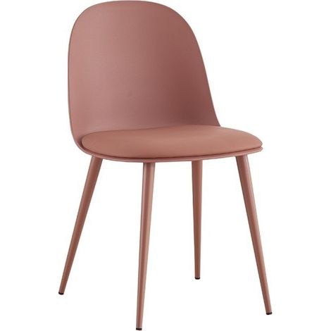 Sedia ''JASMON'' cuscino in PU Terracotta, dimensioni H81 x L51 x P44, ideale per la tua cucina o sala da pranzo. (1/5)