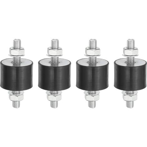 30x40mm Rubber Bushing Bushings, 4Pcs M6 Cylindrical Rubber Anti-Vibration Mounts With Nuts For Garage Engines Air Compressors Engines (VV Type) 25mm (1/5)