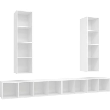 Maison Exclusive - TV-Wandschränke 4 Stk. Weiß Holzwerkstoff (1/5)