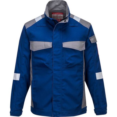 Chaqueta industrial bicolor Bizflame Ultra trabajo multinorma CE FR08 L Azulina