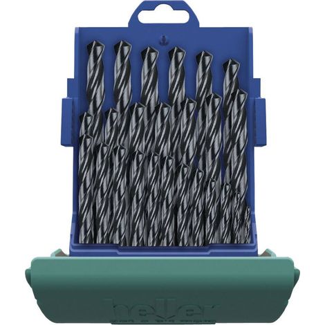 Heller 18371 0 HSS Kit punte a spirale da metallo 25 parti forgiato DIN 338 Alberino cilindrico 1 KIT (1/2)