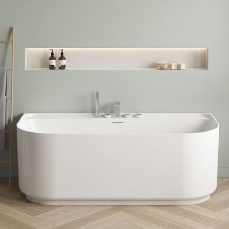 EQUINOXE 170 cm weiße wandmontierte Acrylbadewanne (1/5)