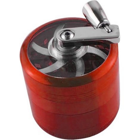 Broyeur à épices à manivelle, facile à utiliser, compact, en alliage de zinc, facile à nettoyer, pour la cuisine et la maison, rouge. (1/5)