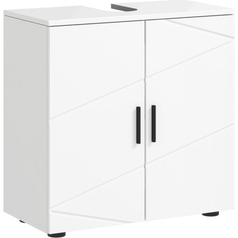 White Under Sink Cabinet with Shelf for Bathroom Storage Solutions (1/5)