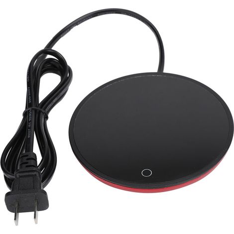 Alfombrilla eléctrica calientatazas a prueba de contacto para café, té y leche (roja, 110 V EE. UU.) -Crezuo