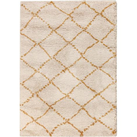 Tapis de Salon Style Berbère Aspect Laine 160 x 230 cm Coloris Curry Épaisseur 3 cm - PANGIVO (1/3)