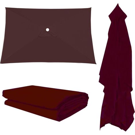 1 Ersatz-Sonnenschirmdach – Rechteckig oder quadratisch – UV-Schutz und wasserdicht – Für Garten, Terrasse, Pool – Braun – 300 x 300 cm (1/5)