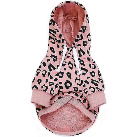 Sudadera con capucha y gorro para perros con estampado de leopardo, ropa ligera para perros. (1/5)