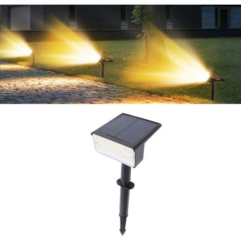 Spot solaire 49 LED haute luminosité IP65 résistant à l'eau Éclairage solaire pour jardin, cour, pelouse Lumière chaude (1/5)