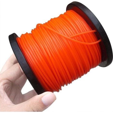 Ersatz-Nylondrahtspule für 100 m (0,095 Zoll) Nylon, für Unkrautbekämpfung, orange, 2,4 mm (1/2)